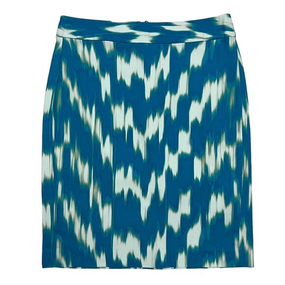 Banana Republic Pencil Skirt Paint Brush Stroke Print‎ Size 4 Stretch EUC - Picture 1 of 10